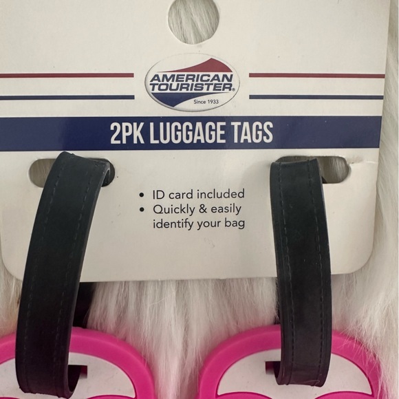 American Tourister Pink Swimsuit Luggage Tag Set - Picture 3 of 7